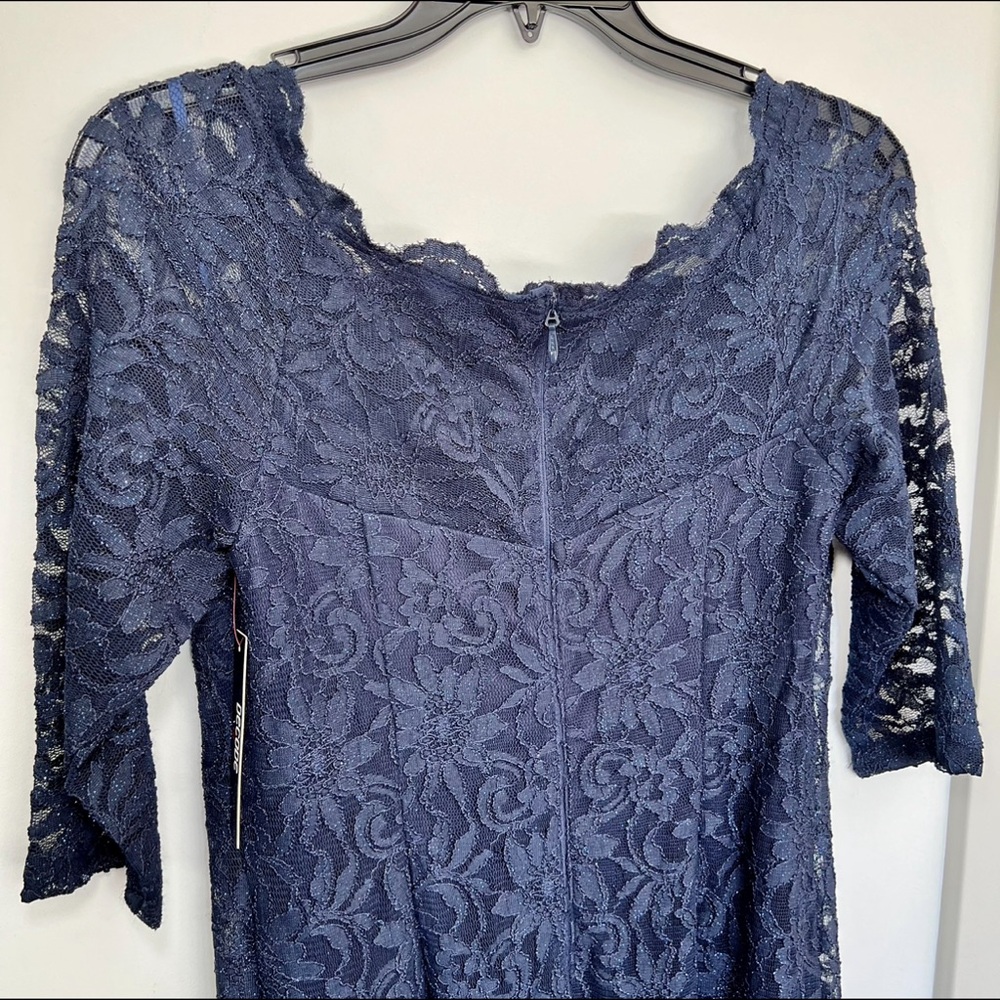 Navy Blue Lace Formal Mermaid Gown Mother Bride Off Shoulder Dress DECODE 1.8 - Picture 12 of 16